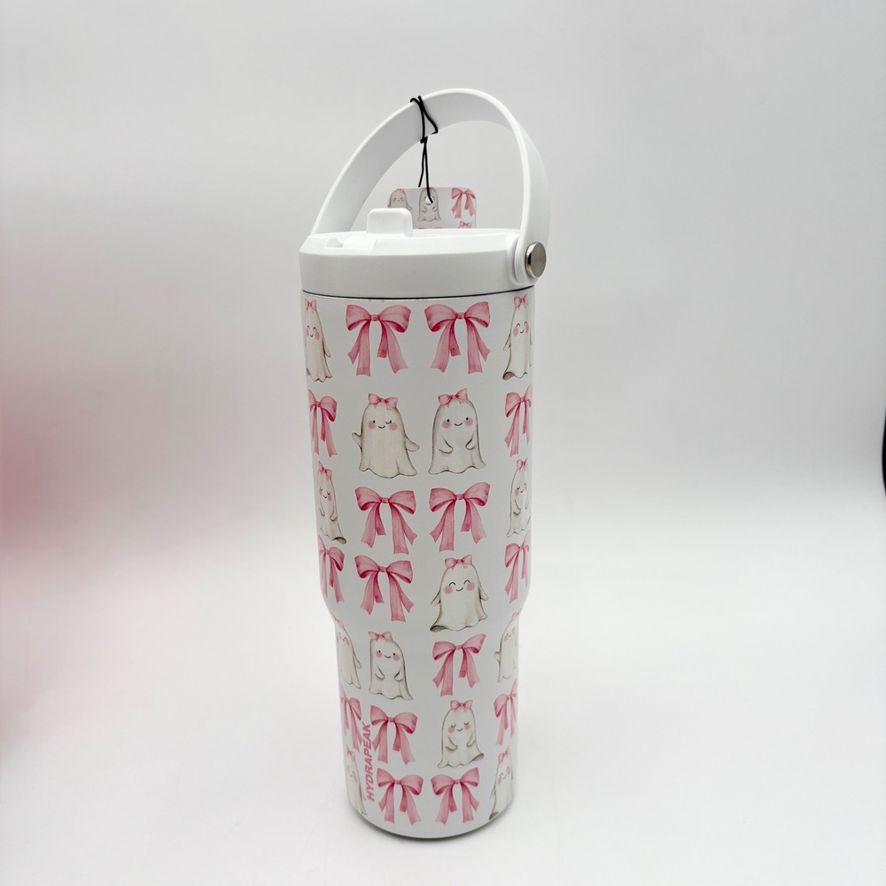 Hydrapeak Halloween Stainless Steel Tumbler Ghost Bow 30oz